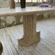 Travertine dining table 1970 Italy Tobia Scarpa
