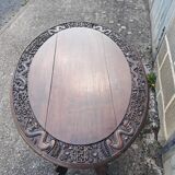 Asian table, mid-height, made of exotic wood.