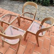Set of 3 chairs + 1 stool baumann model gondole light oak reinterpreted