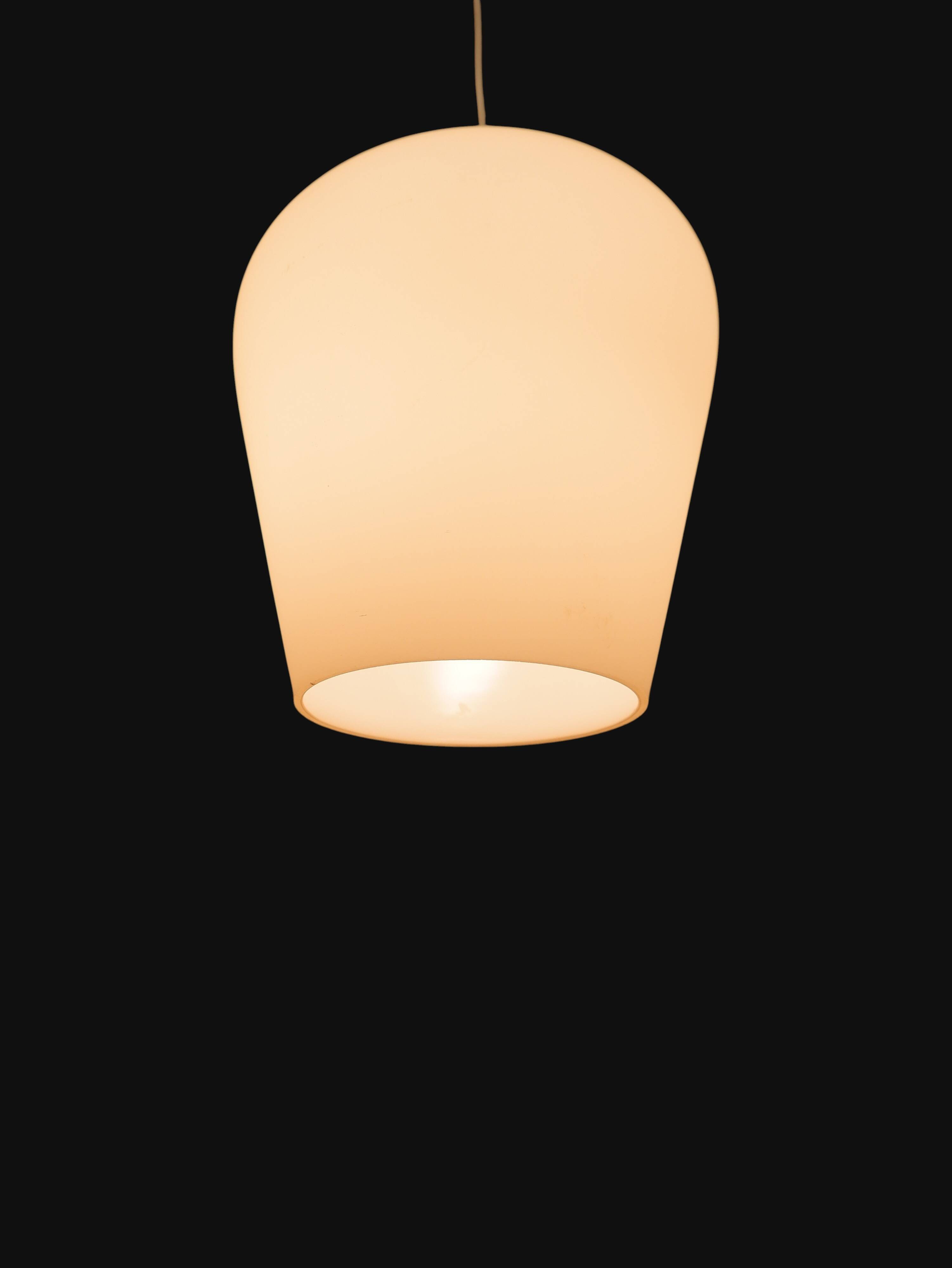 Milk glass pendant lamp, vintage