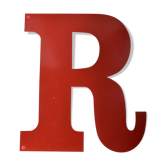 Industrial letter "R" in red metal