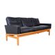 Vintage Black Leather Sofa by Poul M. Volther for Erik Jørgensen, 1960s