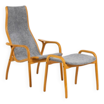 Lamino chair and ottoman by Yngve Ekström for Swedese (Sweden, 1970s).