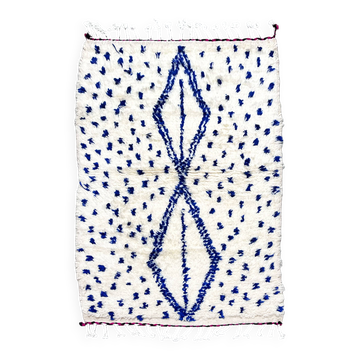 Tapis berbère marocain Azilal à motifs bleu majorelle 1,52x1,02m