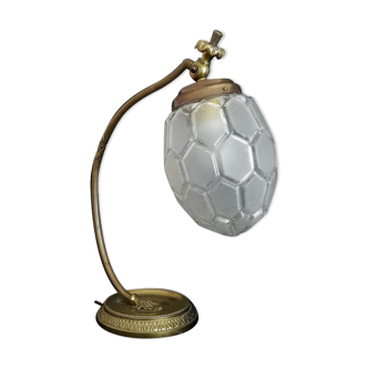 Lampe de table en laiton Art Nouveau vintage Français années 1930