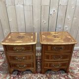 Paire de tables de chevets, commodes de style Louis XIV