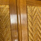 Chene and rattan cabinet