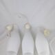 Superb set of three Holmegaard white opaline glass pendant lights
