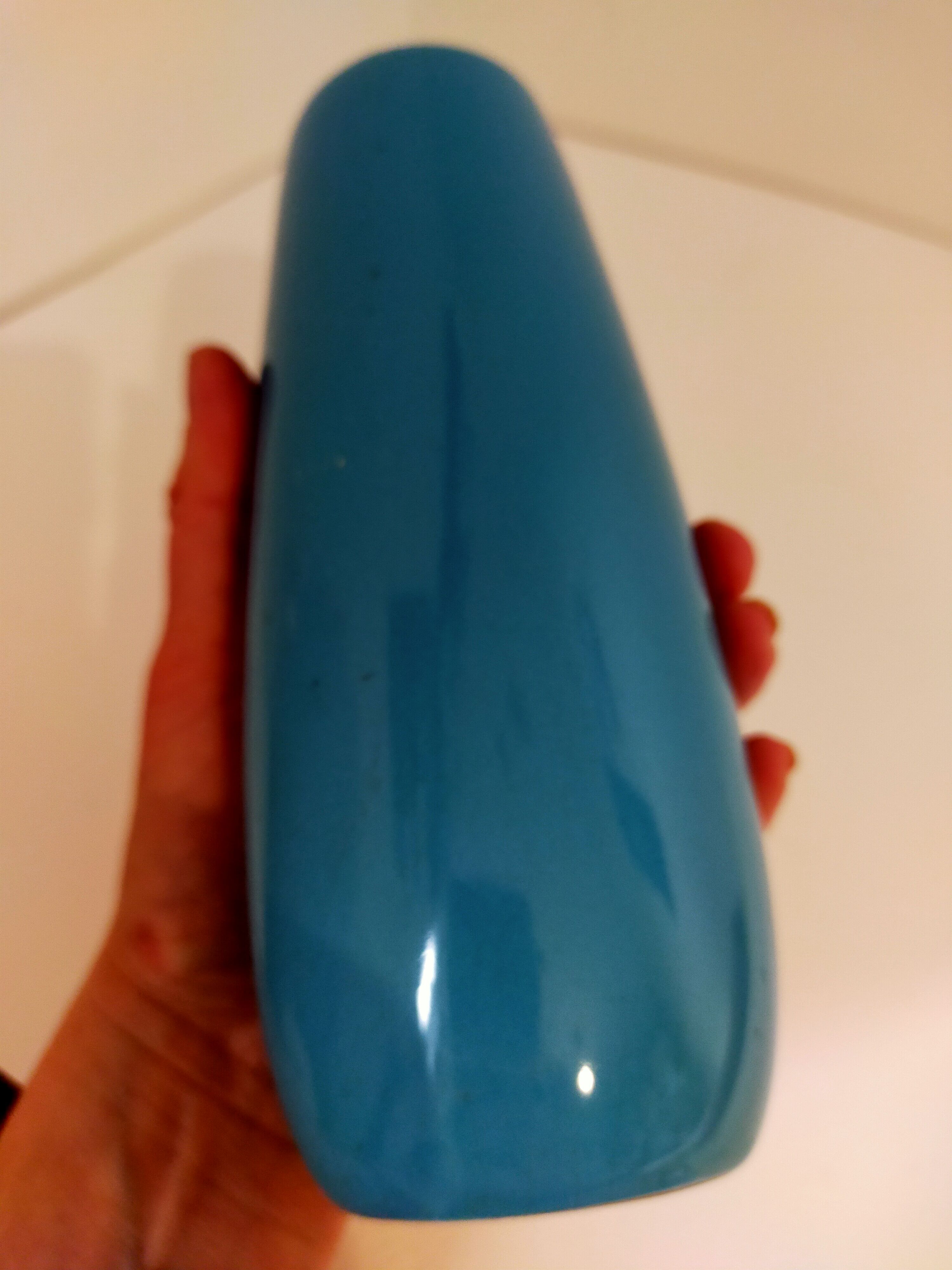 Turquoise blue vase brand YR