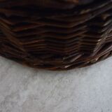 Basket shaped pan in vintage wicker
