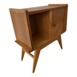 Vintage bedside table, 60s Scandinavian style compass feet