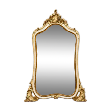 Louis XV style mirror – Polychrome and gilded rocaille decor