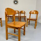 Set of 6 solid pine chairs, Scandinavian design, Reiner Daumiller