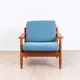 Fauteuil Teak années 60 Bleu