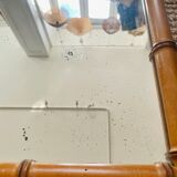 Wood mirror carved bamboo style