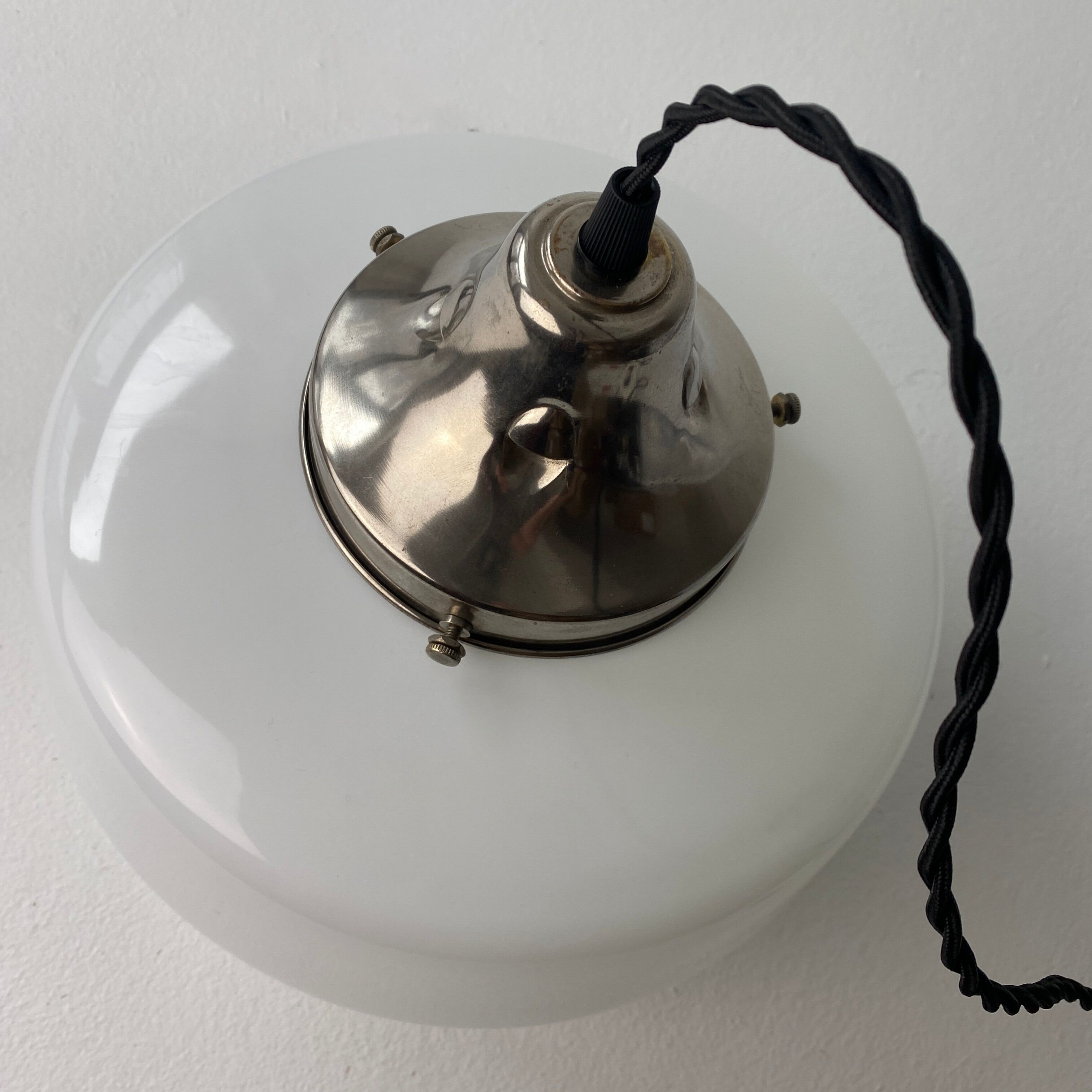 Old vintage opaline suspension lamp 30 cm