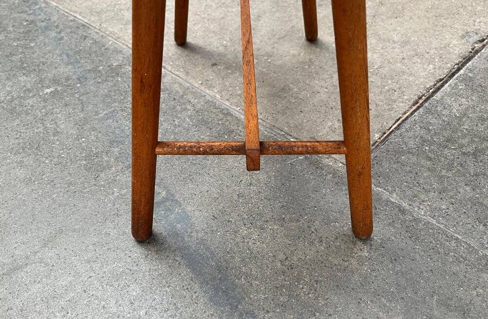 Vintage wooden shoe rack with grease, mid-century, 1950s.