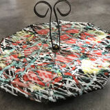 Plateau en céramique peinte décor