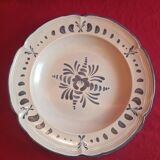Large round plate in pornic earthenware "stuart" model