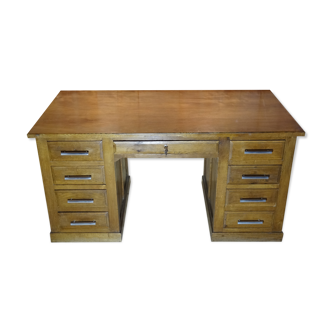 Bureau à caisson années 50 en chêne 150 x 80 cm