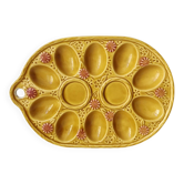Vintage egg plate in majolica - 1970s