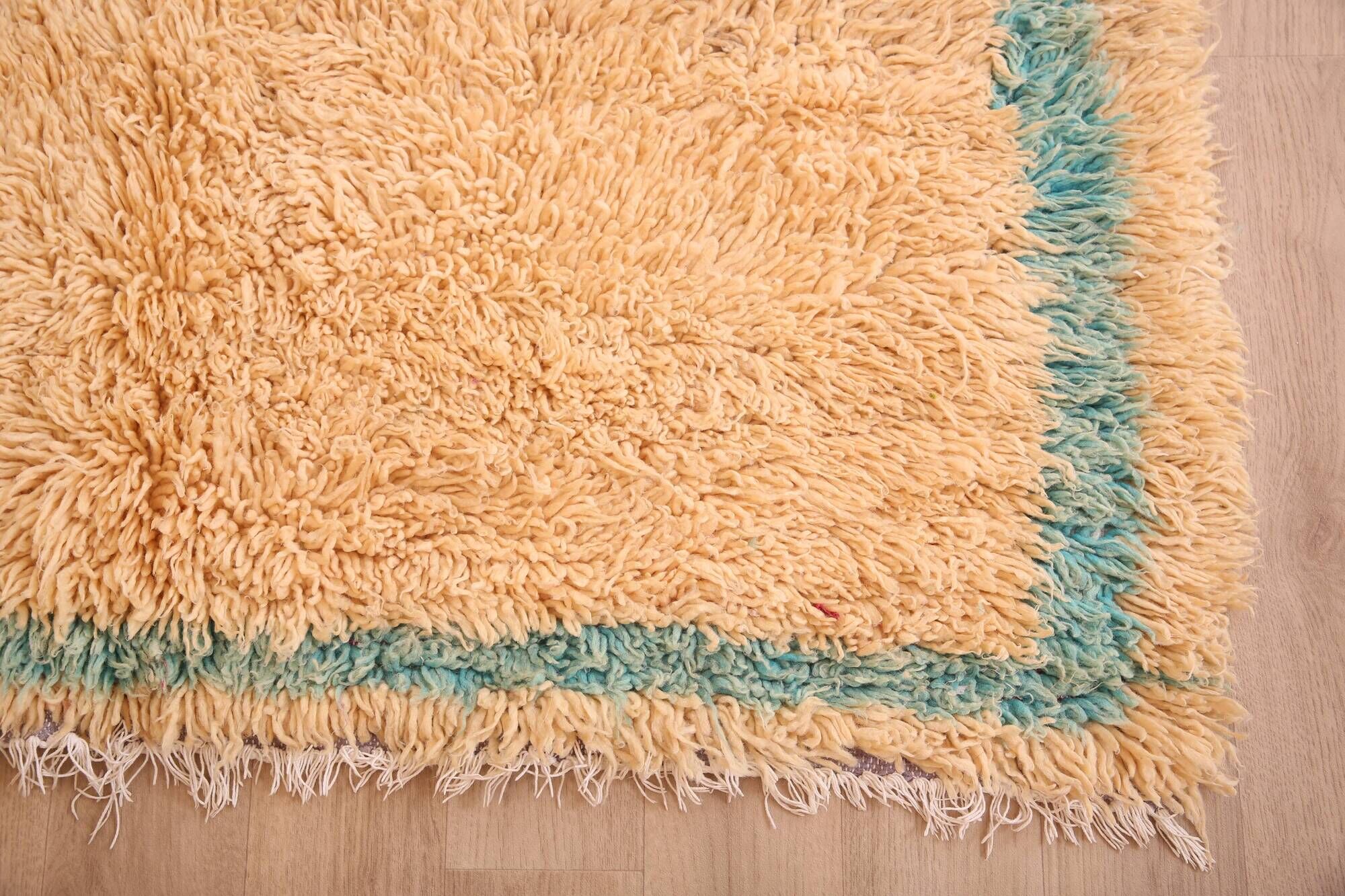 Peach Vintage Moroccan Rug 144 x 270 cm, Berber Wool Rug, Handmade Boho Rug
