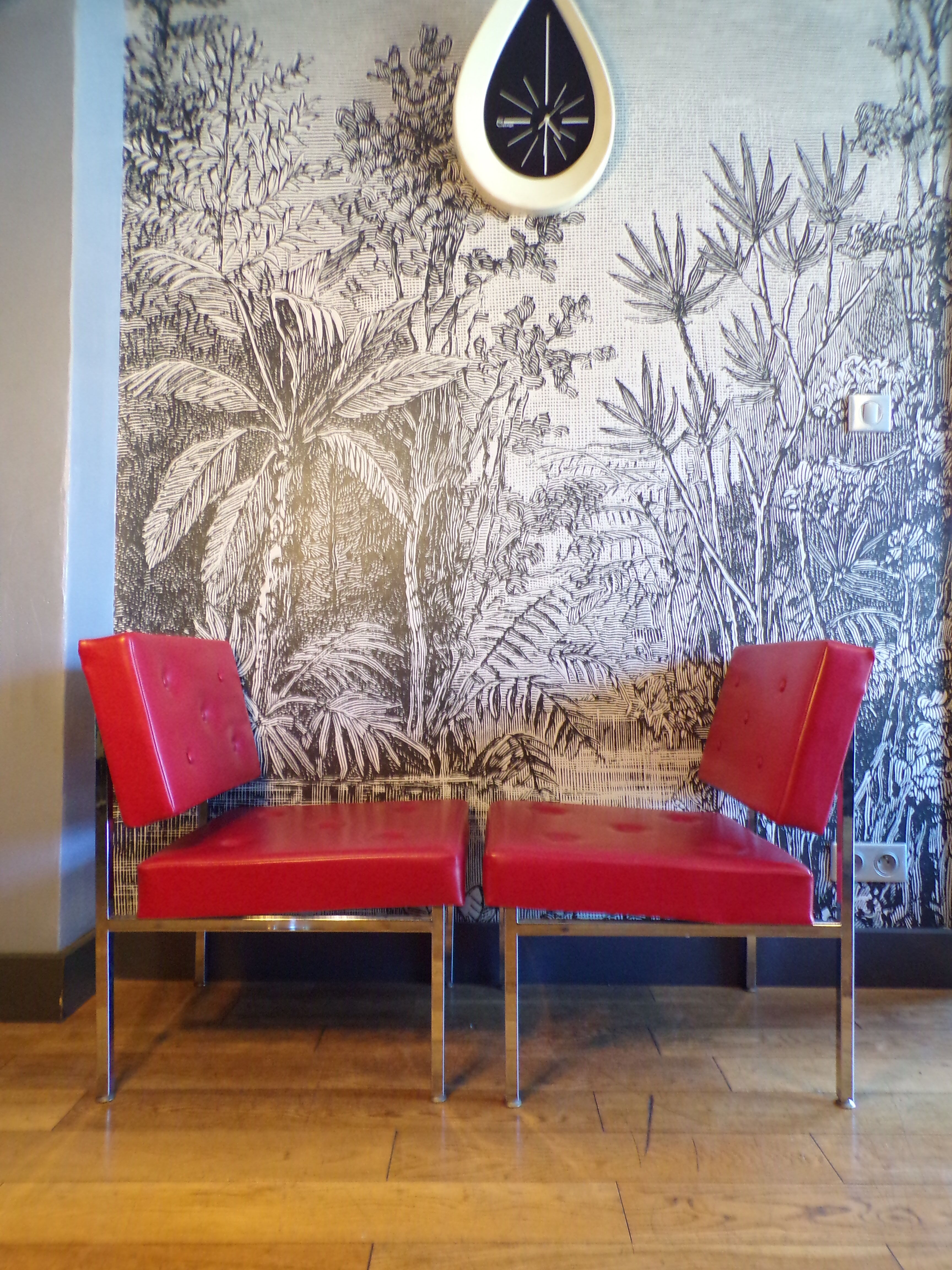 Pair of vintage heaters in skaï