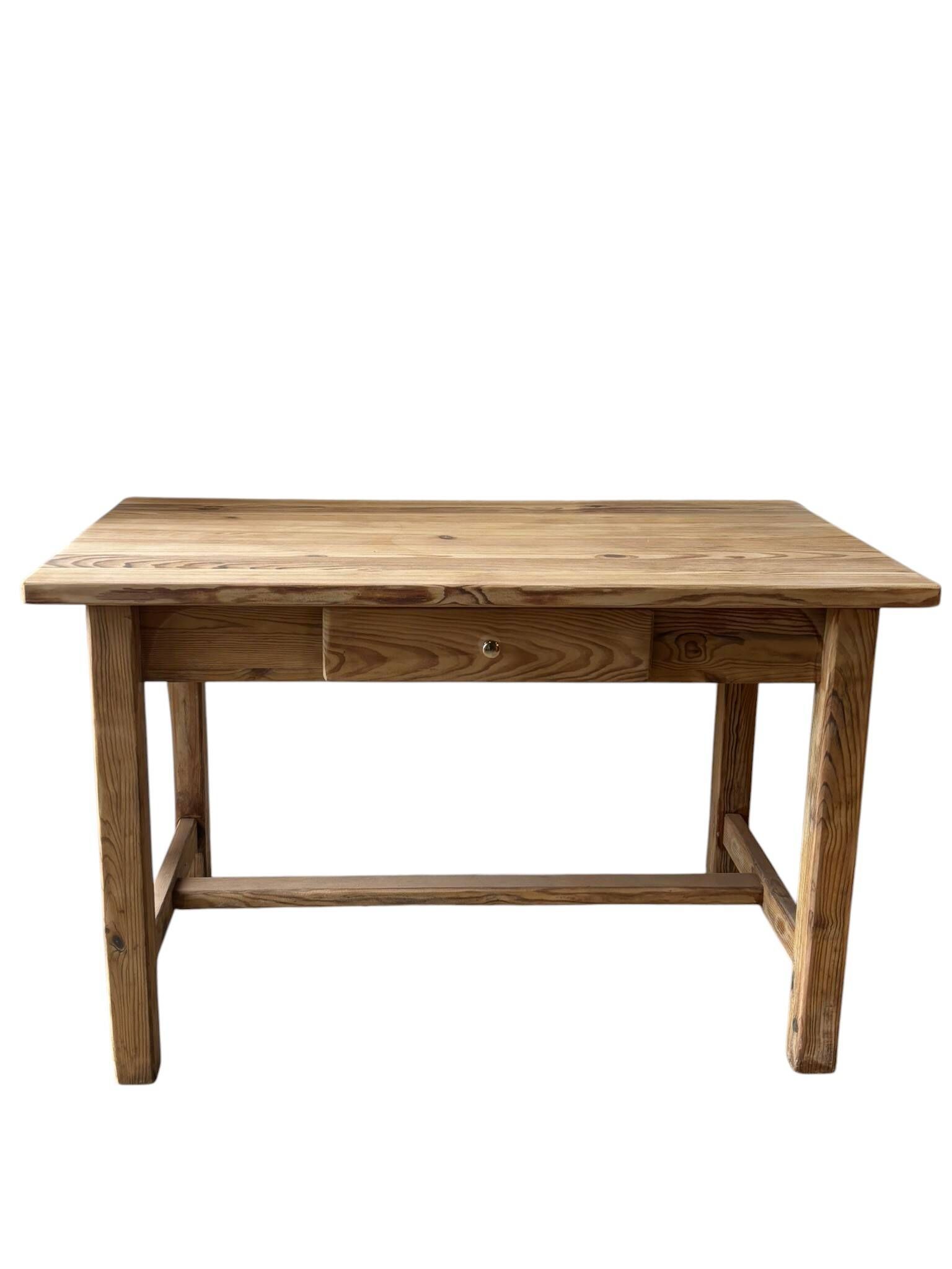 Solid raw pine dining table — 120 cm