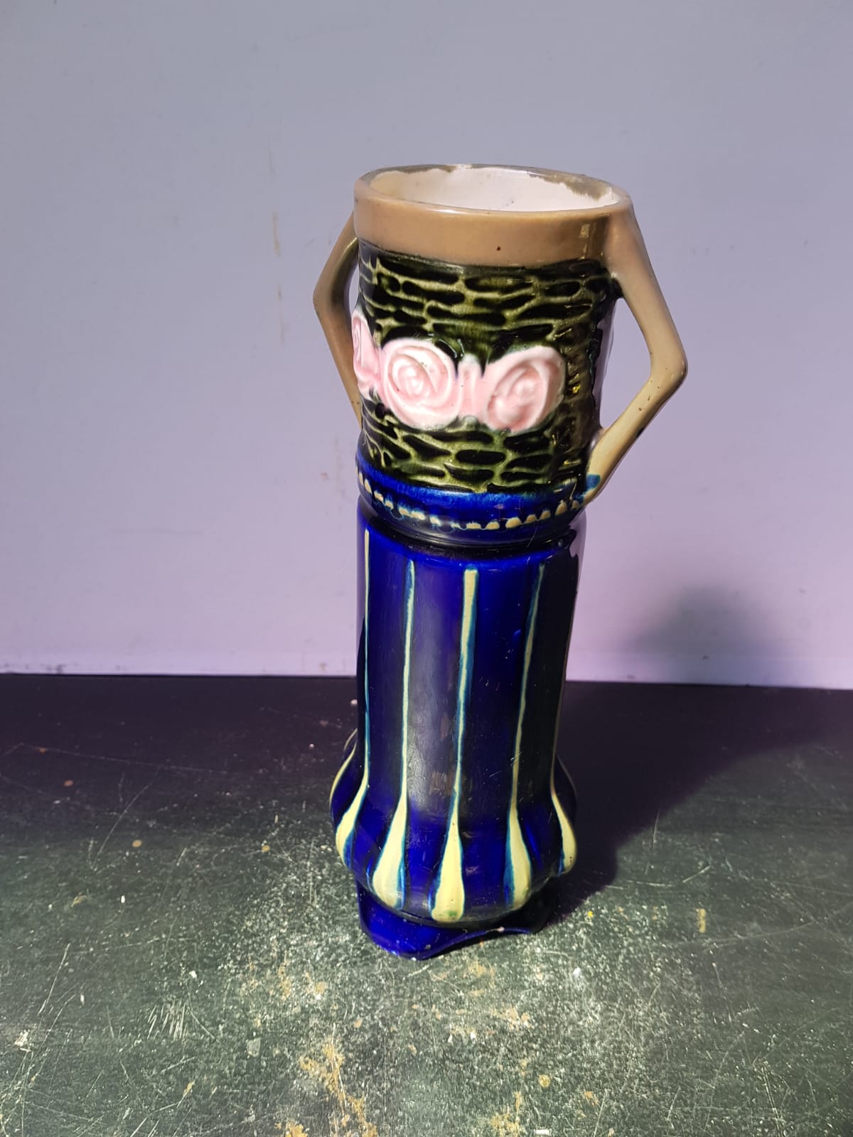 Old Vase Roll ART DECO + Coves Ceramic Enamelled Vintage