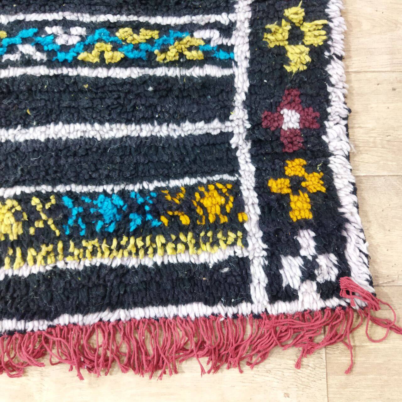 Handmade wool Berber rug 340x140 cm