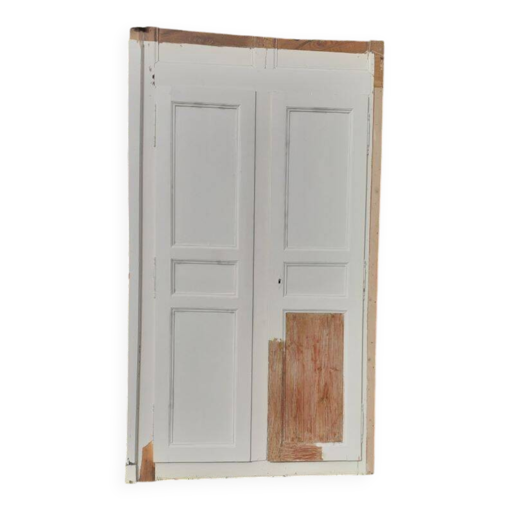 Pair of 19th-century cupboard doors and frame, woodwork