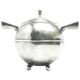 Postmodernist sugar bowl, silver-plated brass, Poland, 1950s