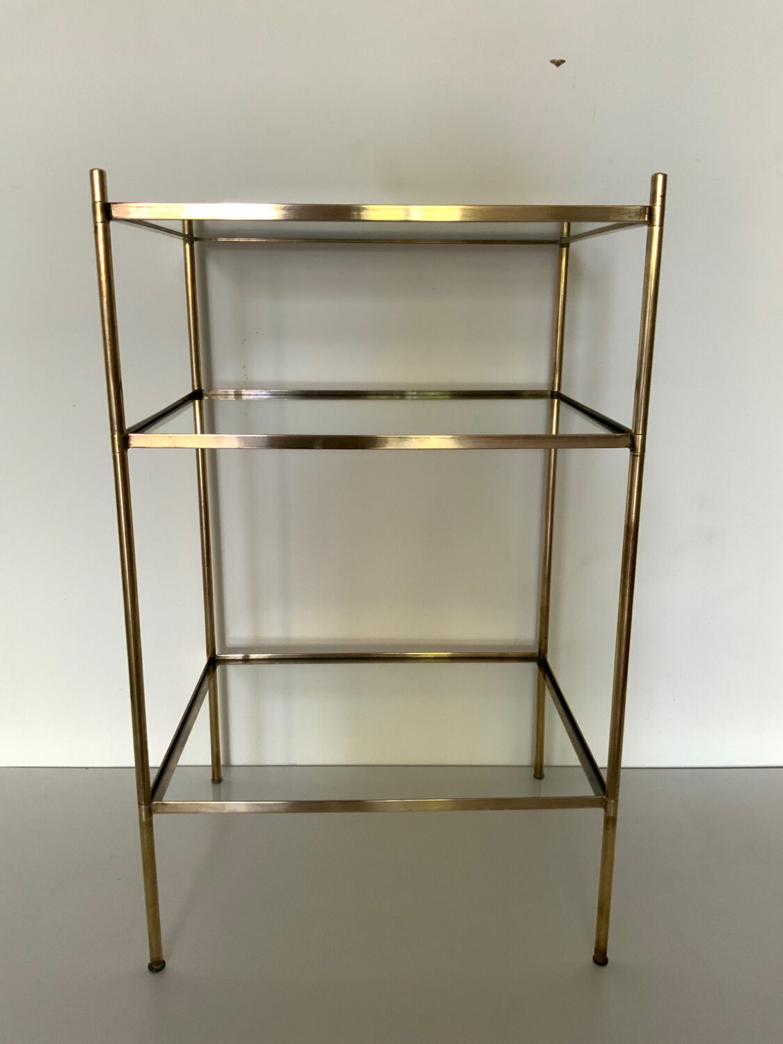 Brass and glass side table