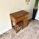 Desk 5 drawers and stool in dark ☐ wood 72 x 40 cm