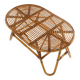 Table basse ovale en osier, années 1950