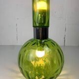 Midcentury extra large green glass tube pendant, Staff Leuchten 1960s-1970s