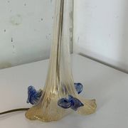 Set of 2 vintage romantic Venetian Italian table lamps in Murano glass.
