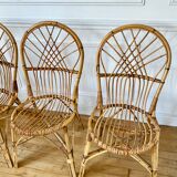 4 vintage rattan chairs