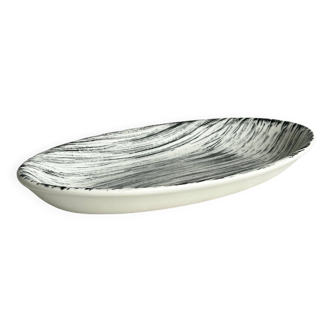 Tidy, small black and white designer dish Salins France.