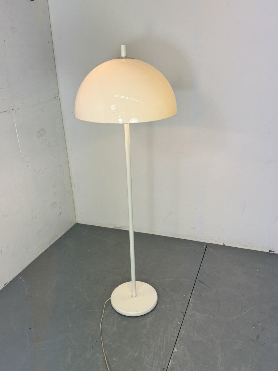 Vintage Space Age Modernist White Mushroom Shape Floor Lamp from Dijkstra Lampen, 1970s