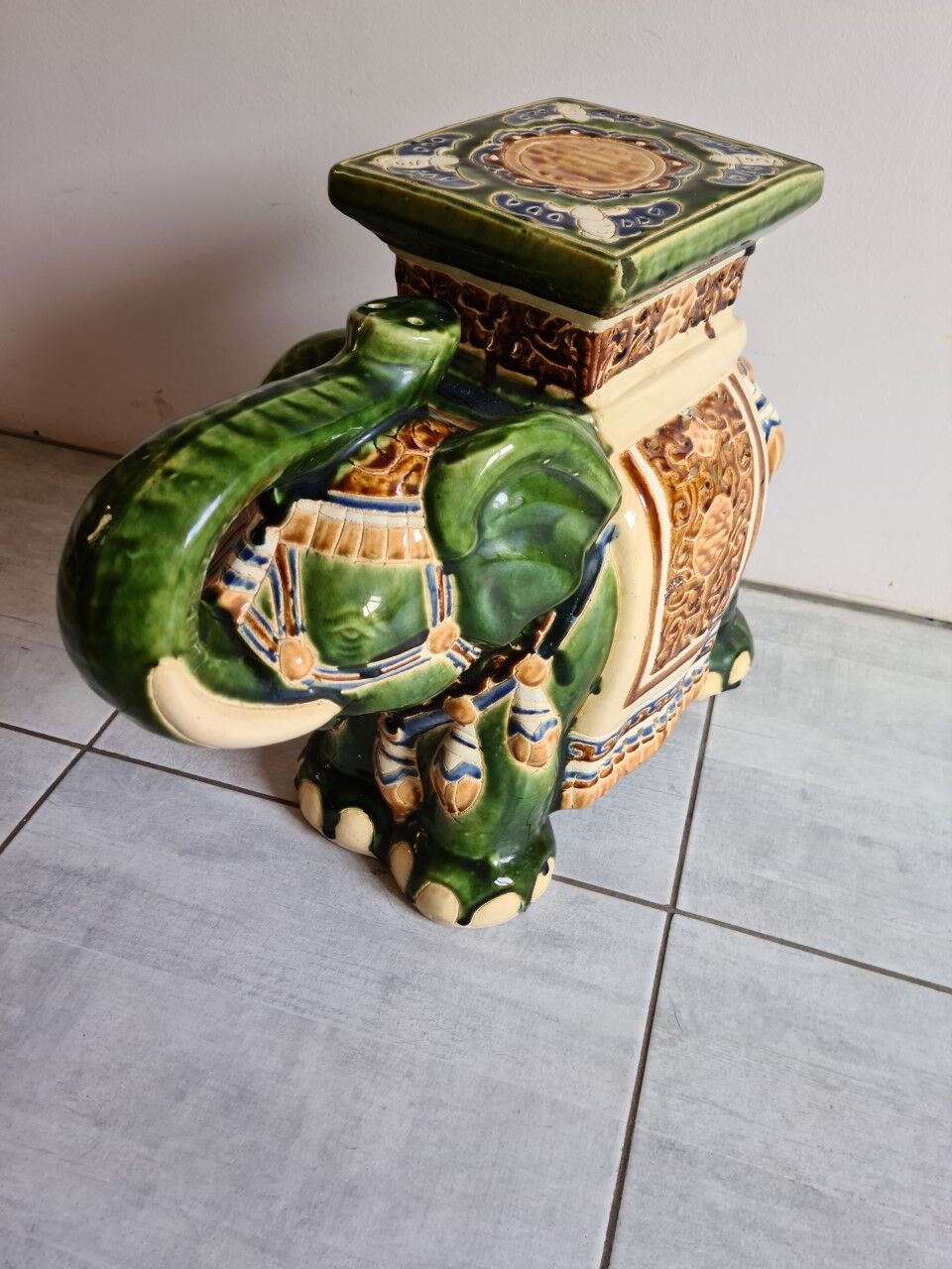 Elephant glazed earthenware