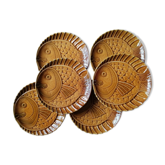 6 slurry plates from the Revernay art workshops France