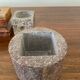 Set of 6 vintage marble and stone candlesticks