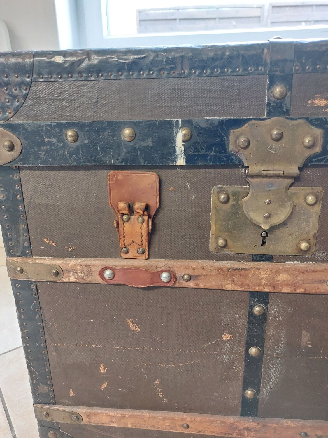 Antique travel trunk