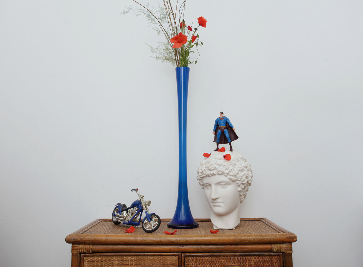 Large blue soliflore vase 70cm