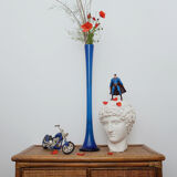 Vase soliflore bleu 70cm