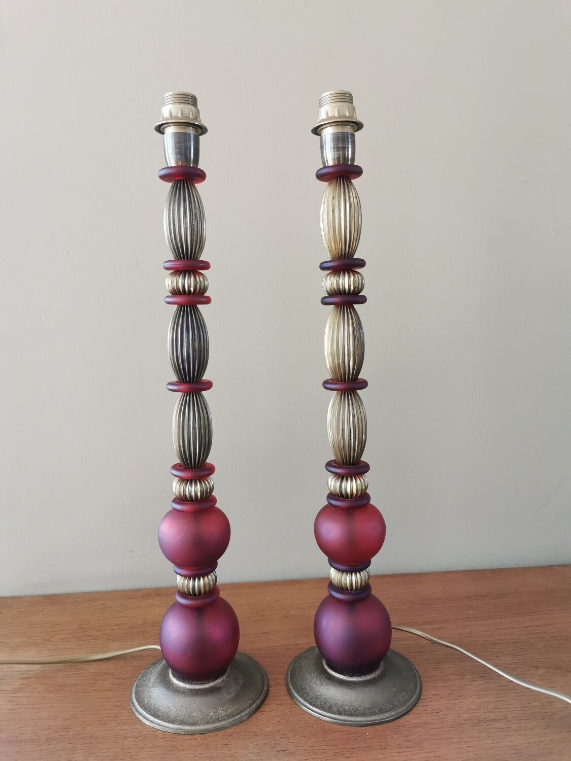 Pair of vintage lamp bases by Julie Prisca