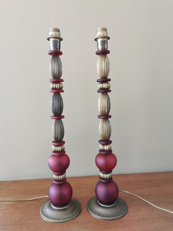 Paire de pieds de lampe vintage Julie Prisca