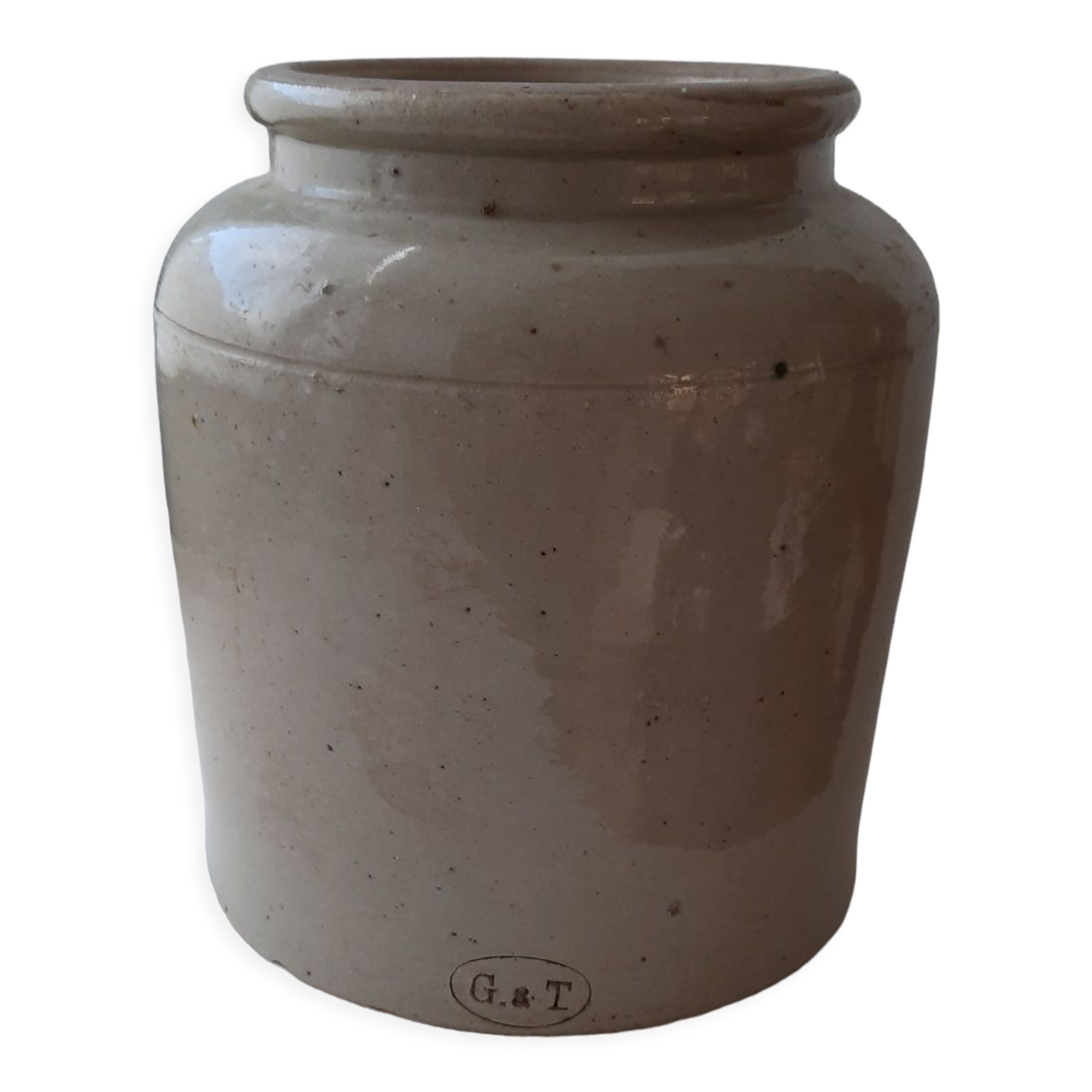 Old glazed sandstone pot