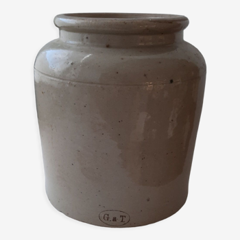 Old glazed sandstone pot